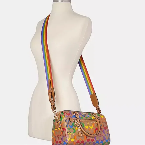 Coach Rainbow Rowan Satchel Convertible in Crossbody Bag